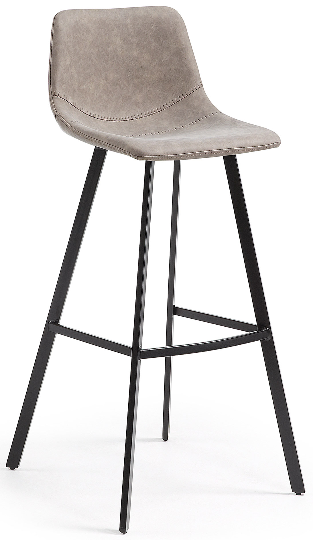 Hoker ekoskóra beżowa nogi metalowe czarne 107 cm