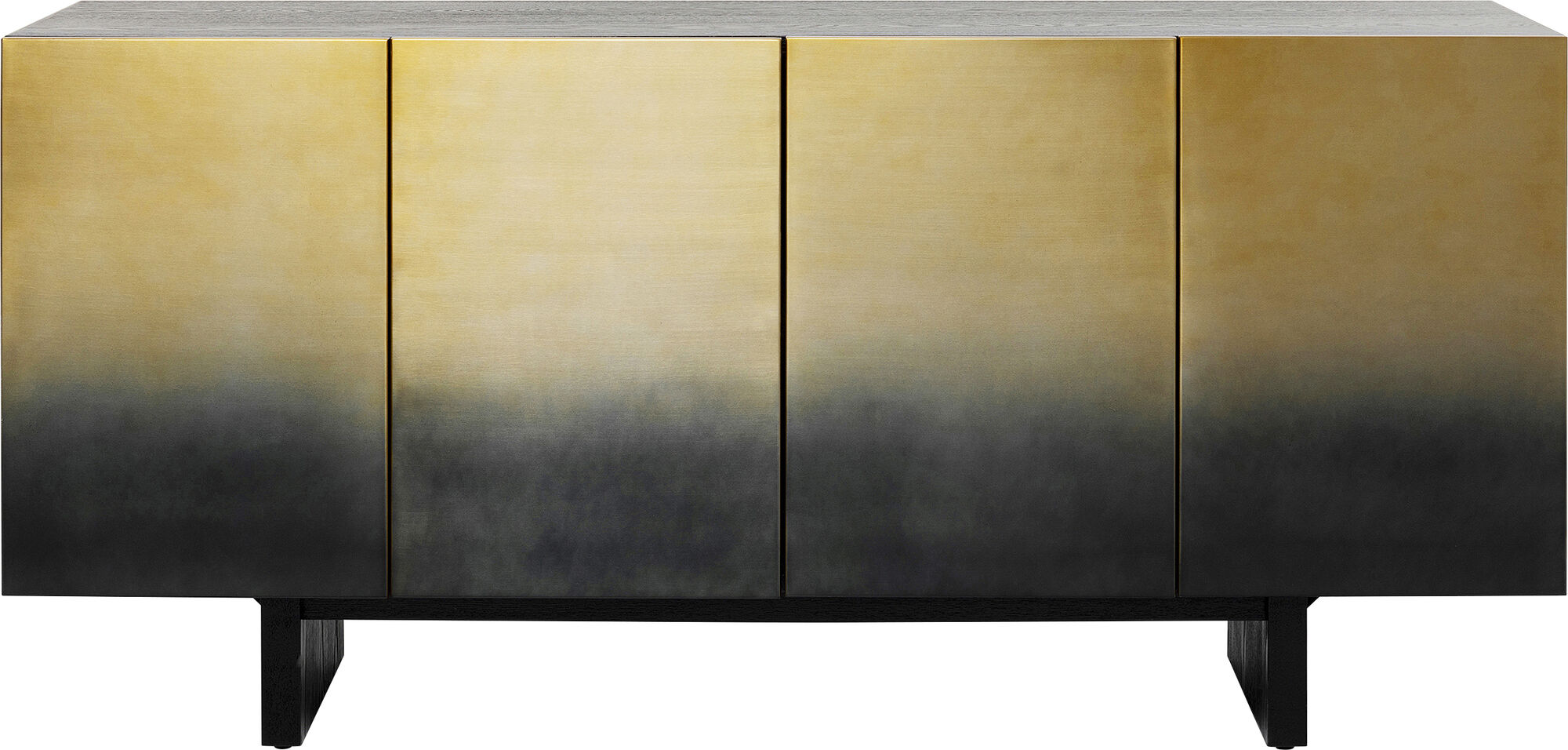 Komoda nowoczesna 4-drzwiowa do salonu front czarno-złoty 160x78 cm