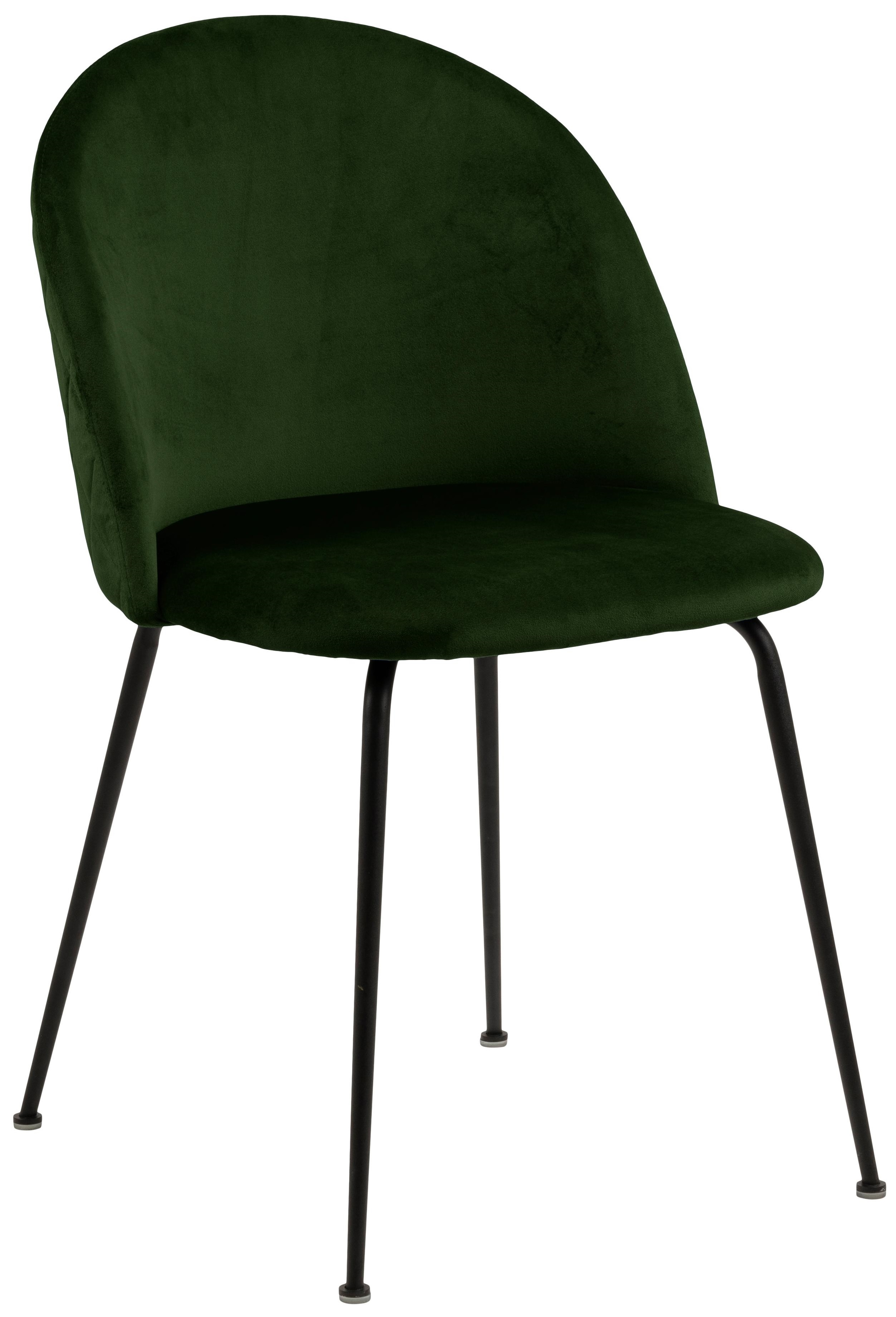 Krzesło welurowe 50x81 cm oliwkowa zieleń nogi czarne