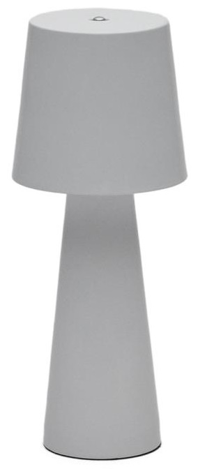 Lampa stołowa LED metalowa szara ładowana na USB Ø10x25 cm
