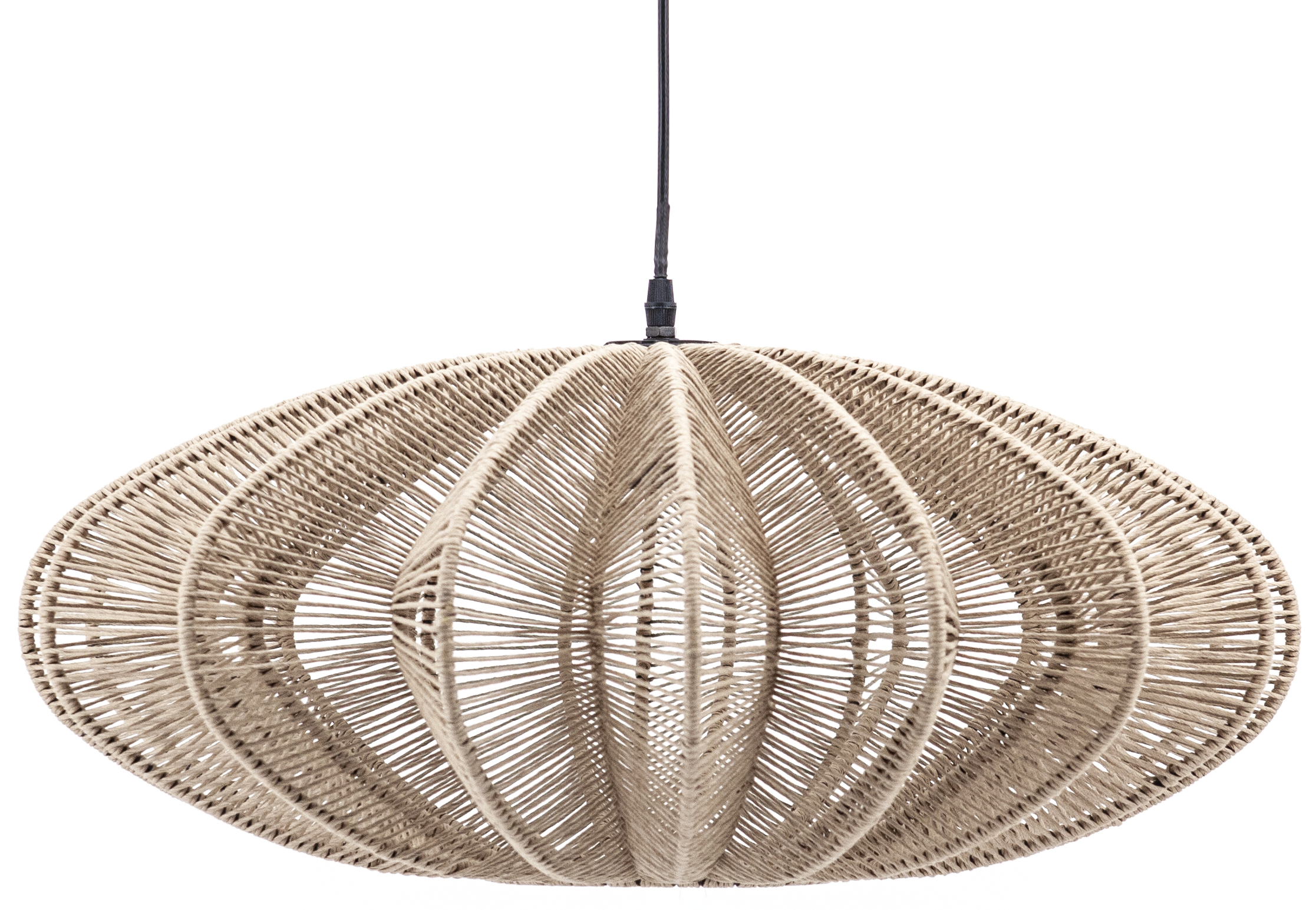 Lampa wisząca z kloszem ze sznurka Ø60x25 cm naturalna