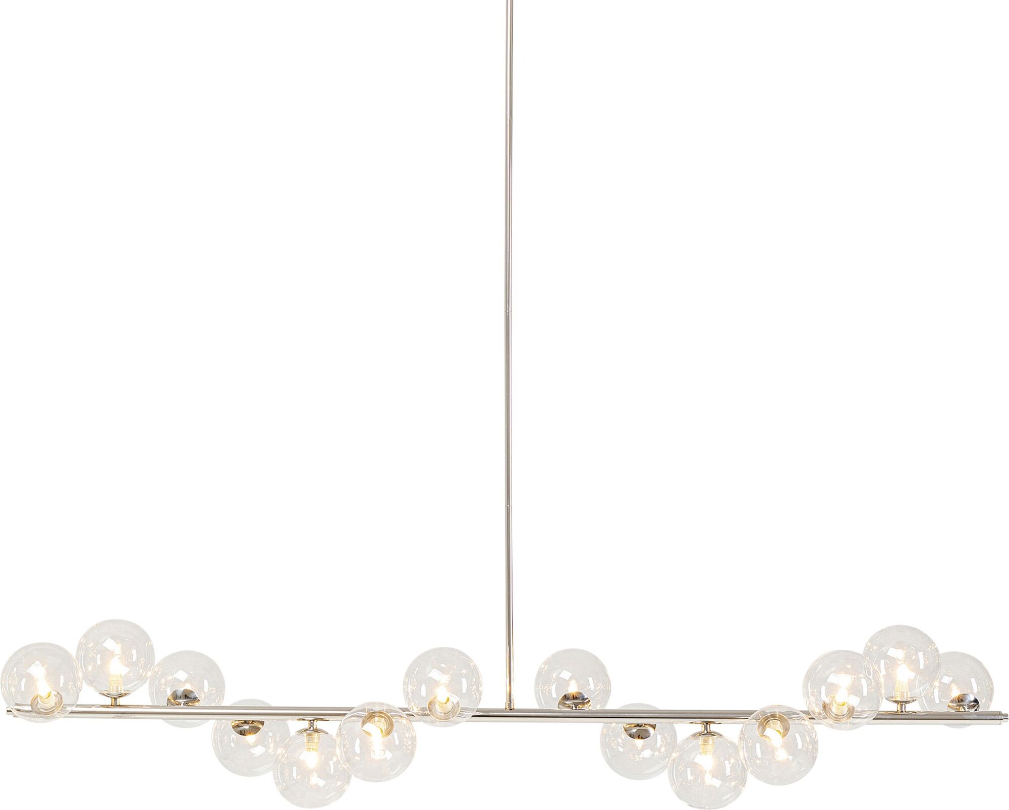 Lampa wisząca szklane klosze srebrna 155x138 cm
