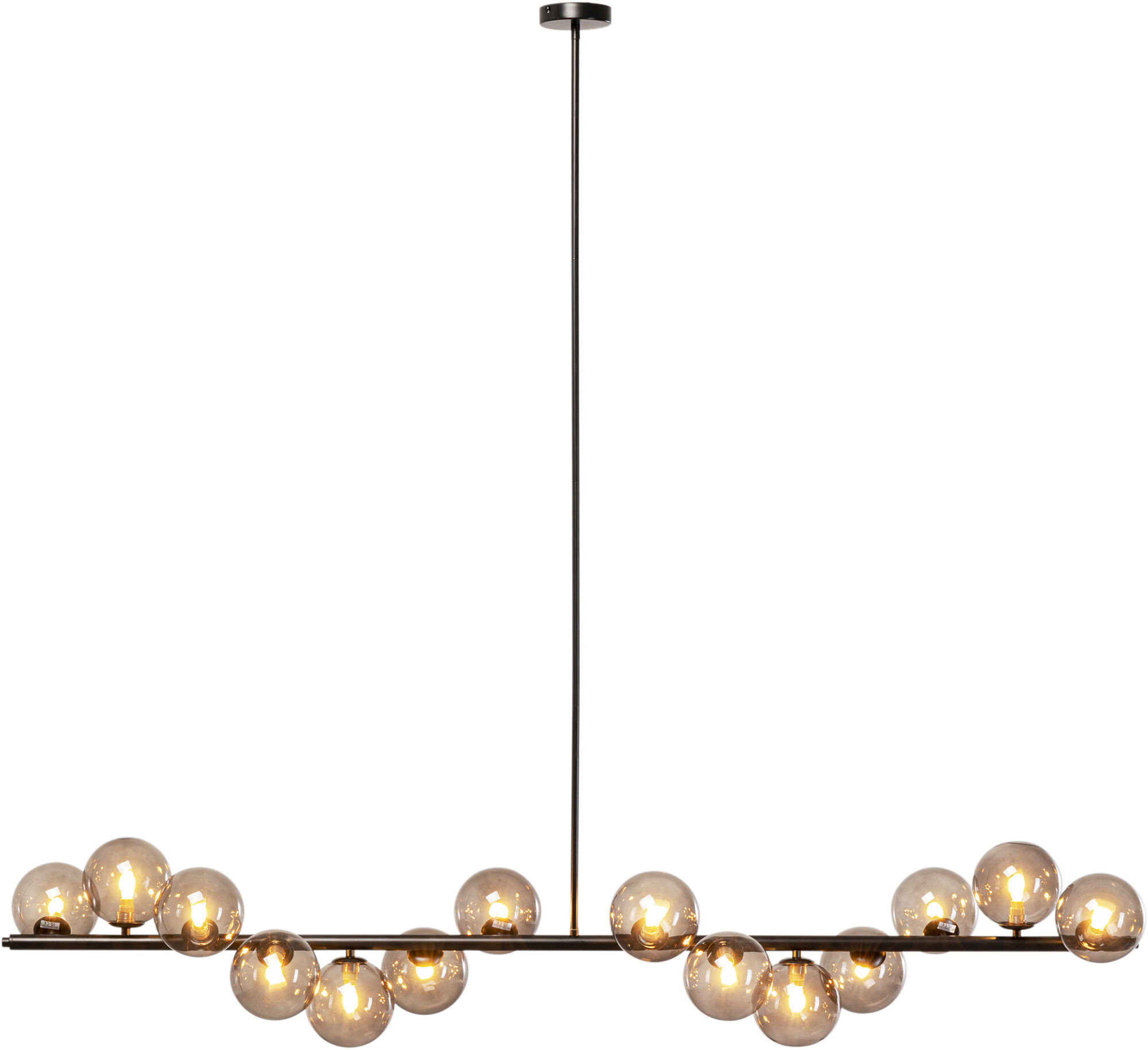 Lampa wisząca szklane klosze czarna 155x138 cm