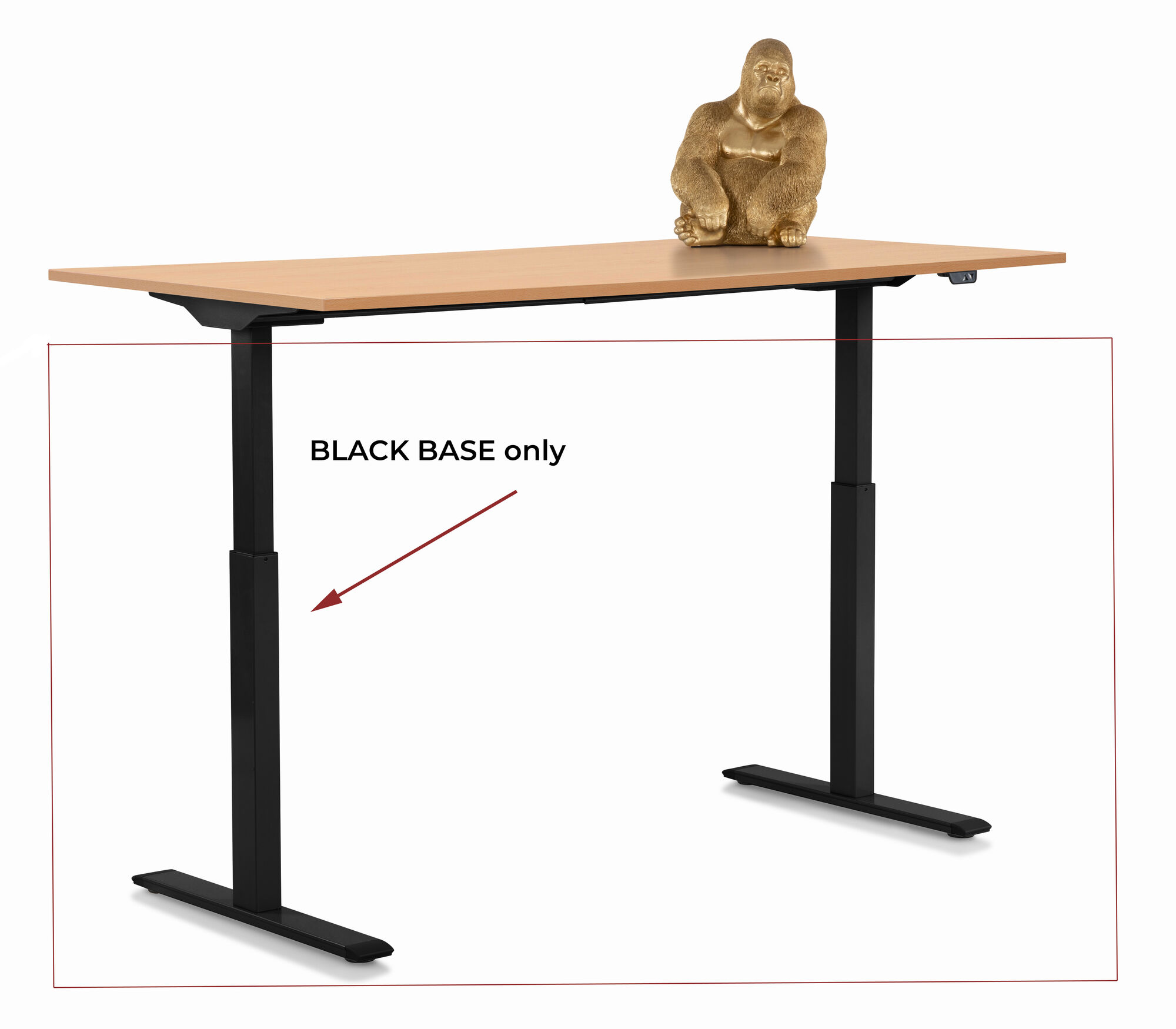 Podstawa do biurka czarna z elek. regulacją wysokości 118 cm