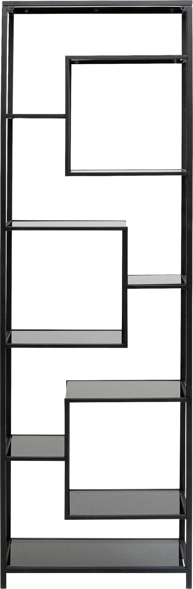 Regał industrialny czarny półki szklane 60x195 cm