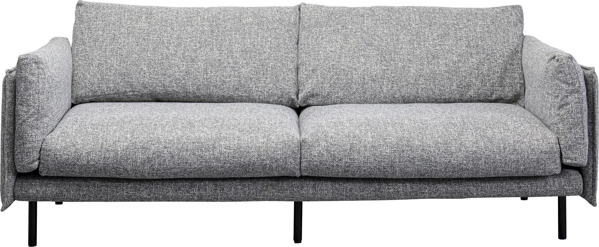 Sofa 3-osobowa w kolorze szarym nogi stalowe czarne 230 cm
