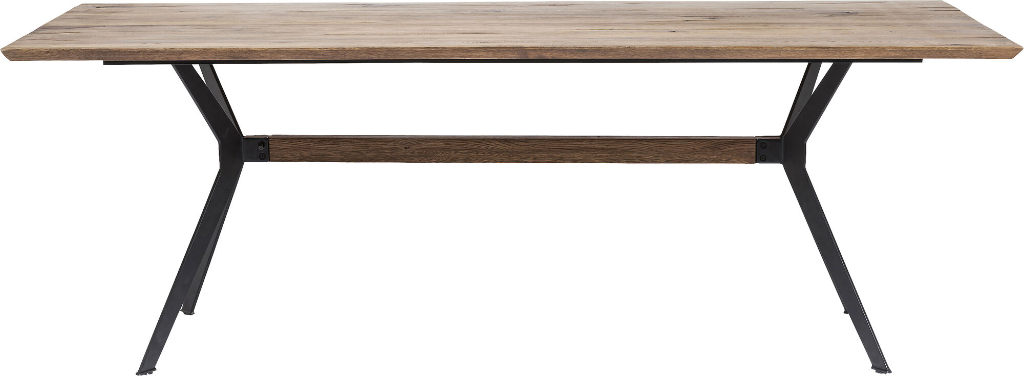 Stół drewniany blat dąb czarne metalowe nogi 220x100 cm