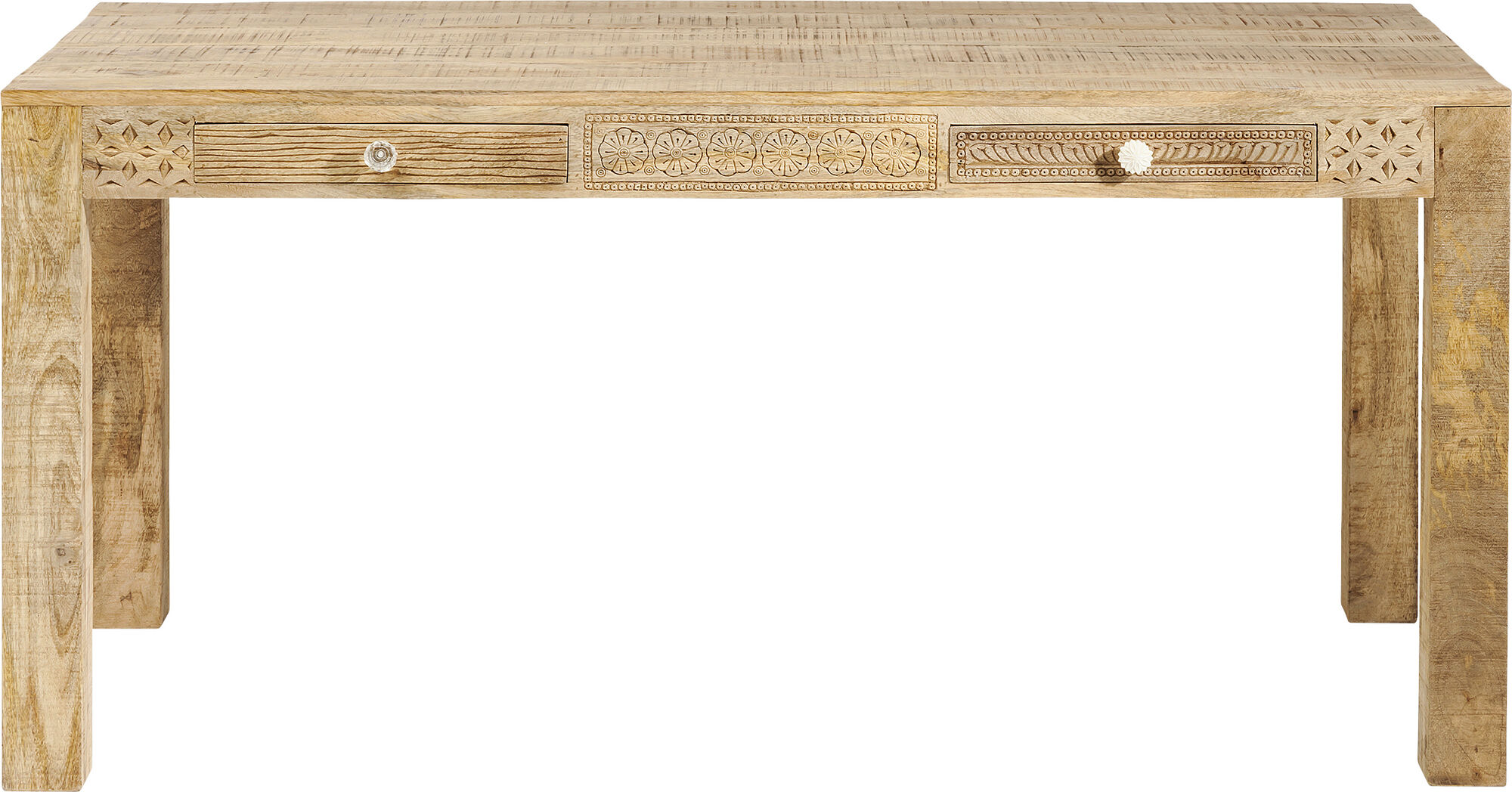 Stół naturalny drewno mango z szufladami 140x70 cm