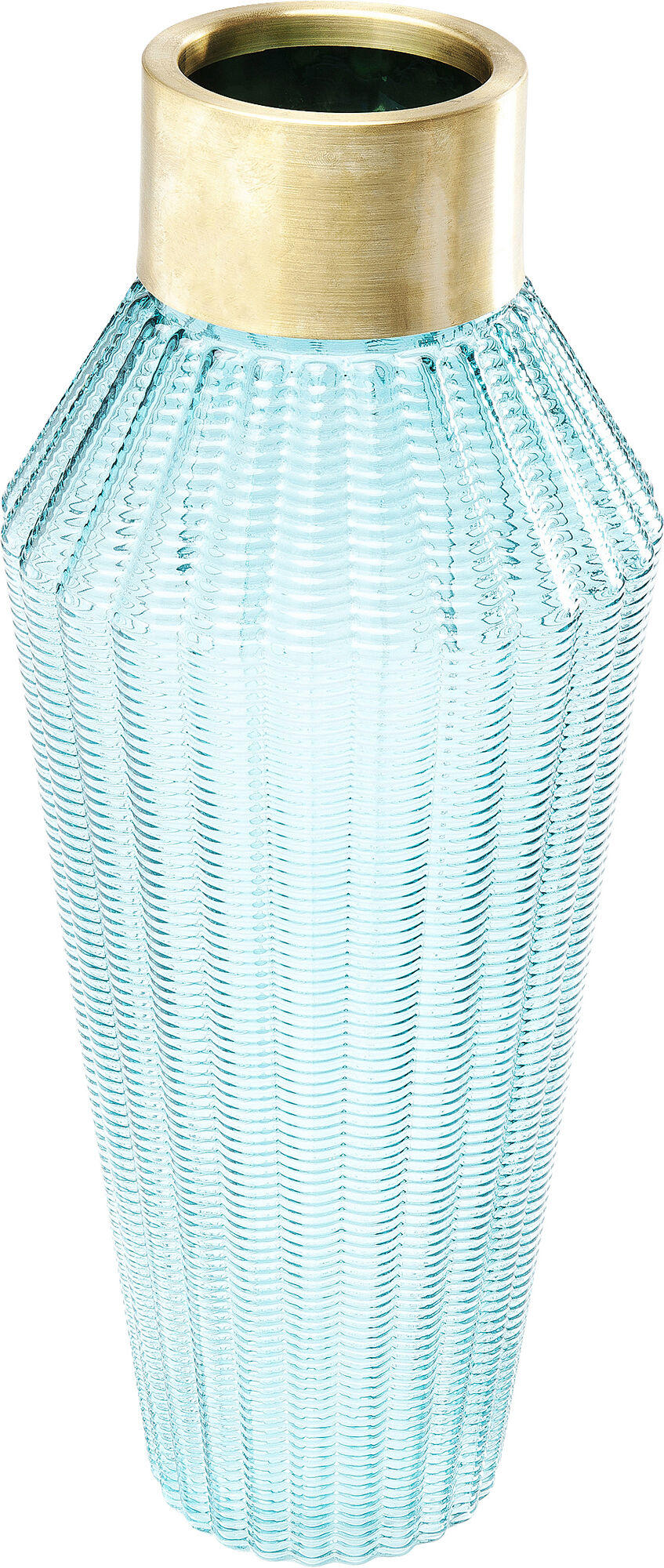 Wazon wysoki szklany niebieski 43 cm