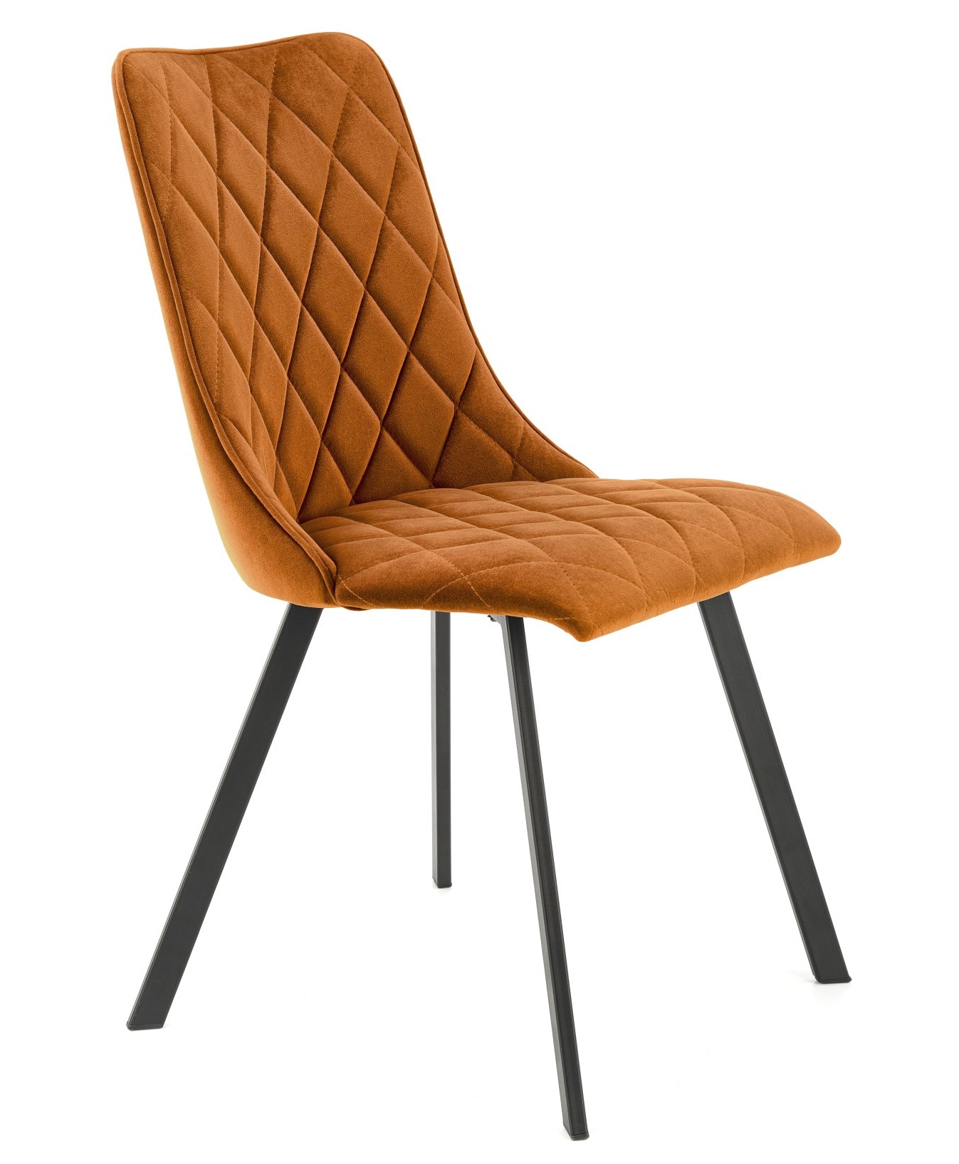 Pikowane krzesło do jadalni z tkaniny velvet K450