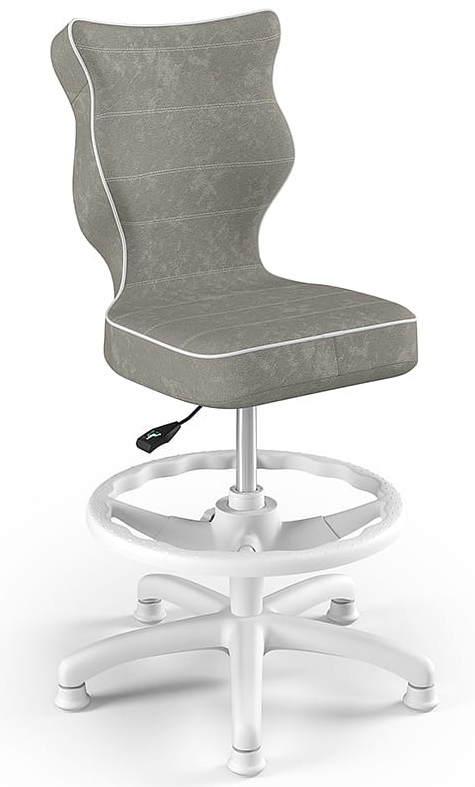 Obrotowe krzesło dla dzieci z podnóżkiem Petit White rozmiar 3 (119-142 cm)
