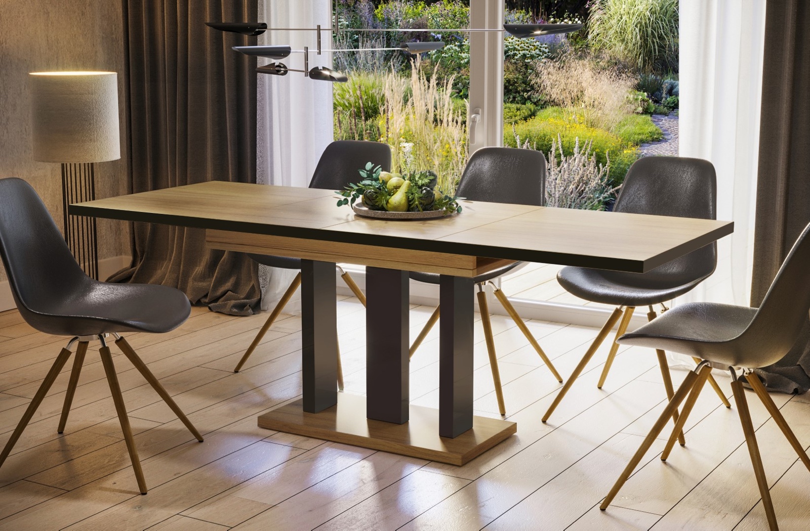 Stół Appia Black 210 rozkładany od 130 do 210 cm