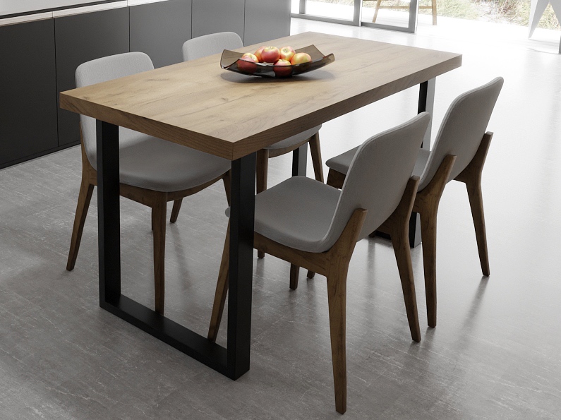 Stół kuchenny w stylu industrialnym Vini 135x65 craft złoty