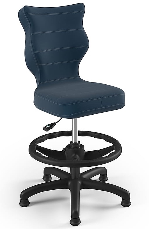 Krzesło dziecięce do biurka Petit Black z podnóżkiem rozmiar 4 (133-159 cm)