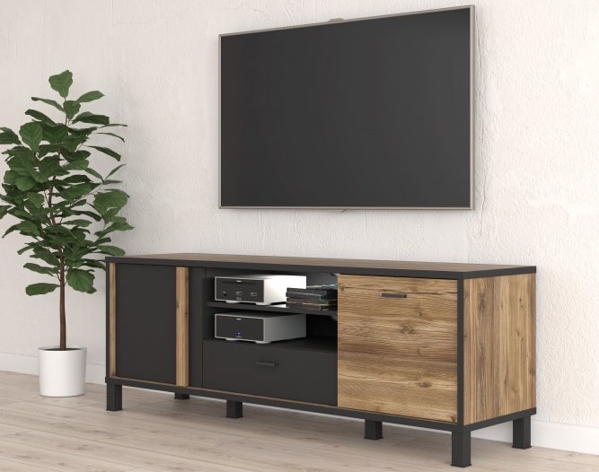 Dwudrzwiowa szafka RTV w stylu industrialnym Hayato 231