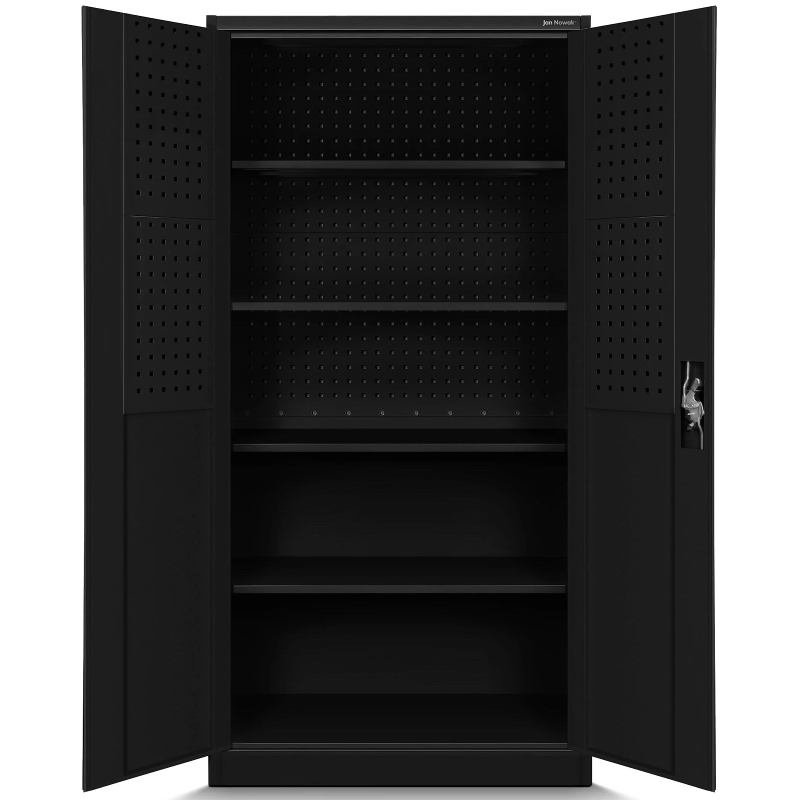 Metalowa szafa warsztatowa Bruno All Black 92x50x185 cm czarna