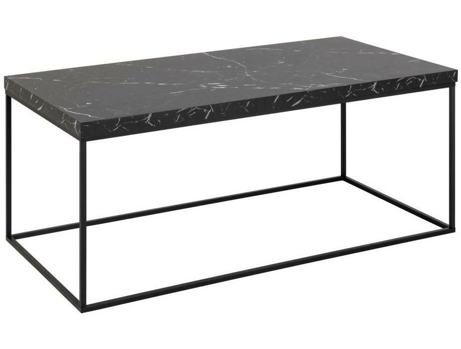 Prostokątny stolik kawowy Barossa Actona 110x55 cm, czarny marmur/czarny