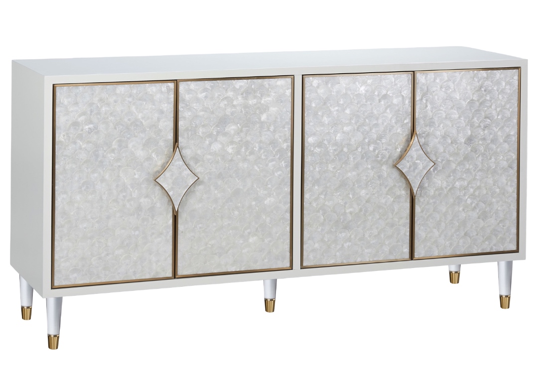 Komoda glamour Stilig ST200, fronty z naturalnej muszli morskiej