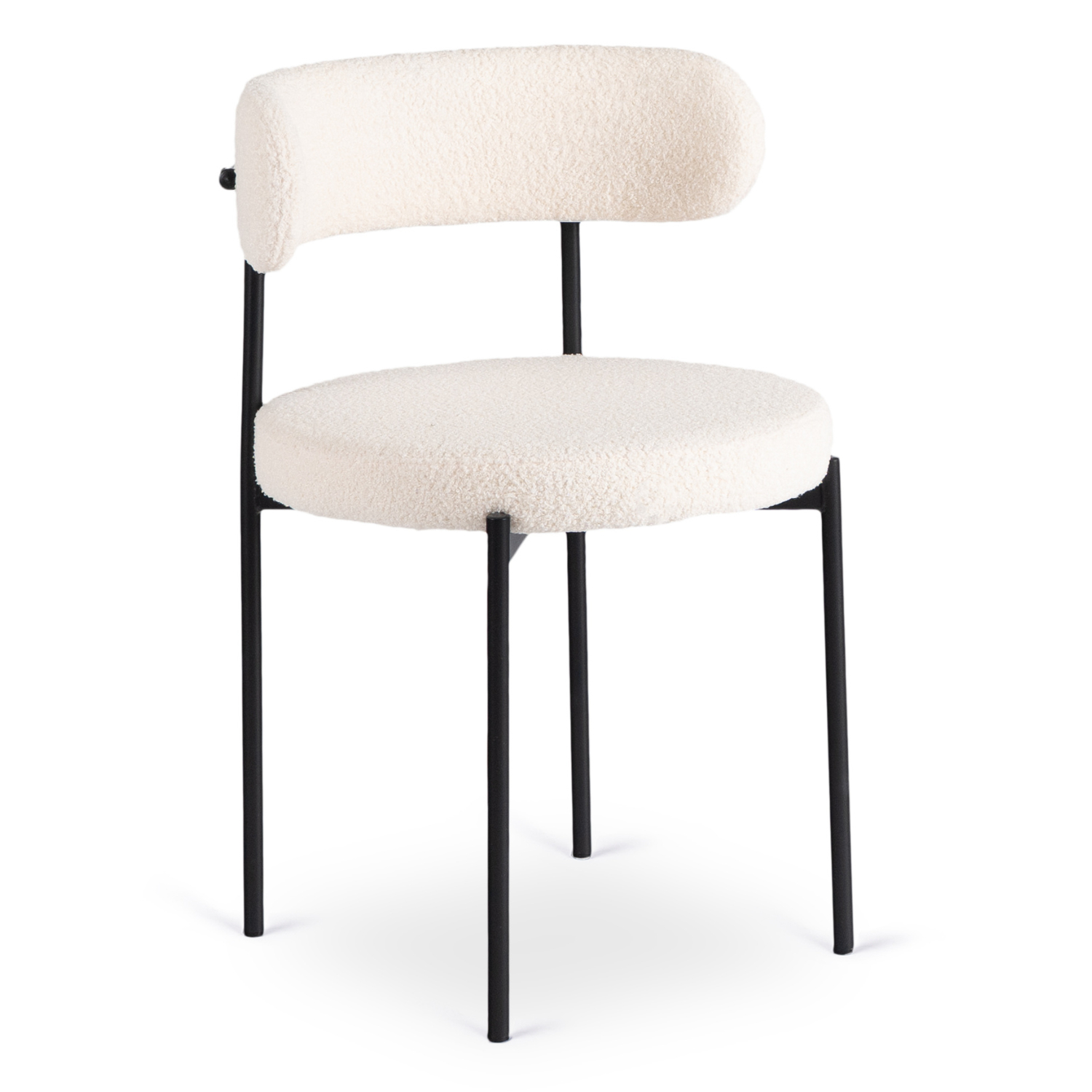 Krzesło do jadalni w stylu loft Tulsa, tkanina boucle