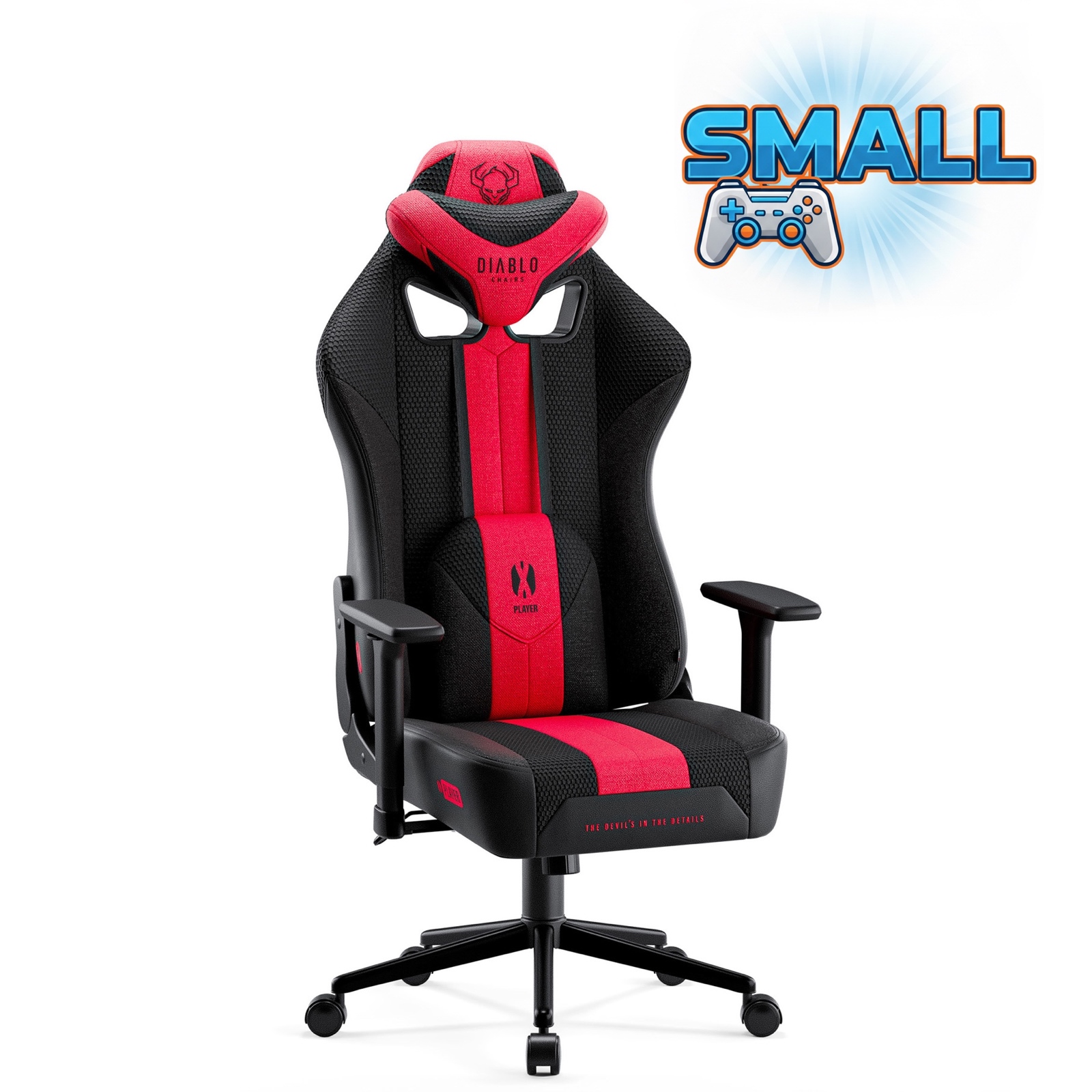 Fotel do grania dla młodzieży Diablo X-Player 2.0 Small Size, karmazynowo-antracytowy