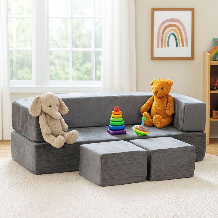 Modułowa sofa piankowa, dziecięca Twino, kolor szary