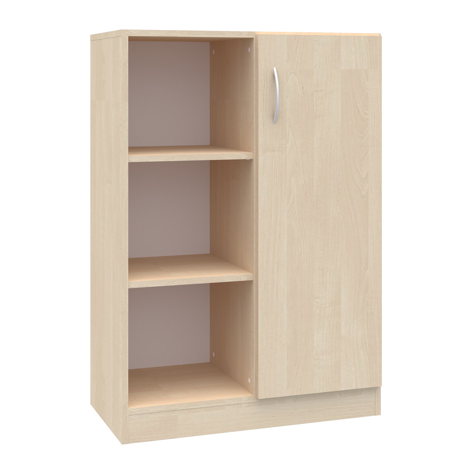 Jednodrzwiowa szafka biurowa na klucz Simple z półkami, 80x40x120,5 cm, index 80-3P-1F3