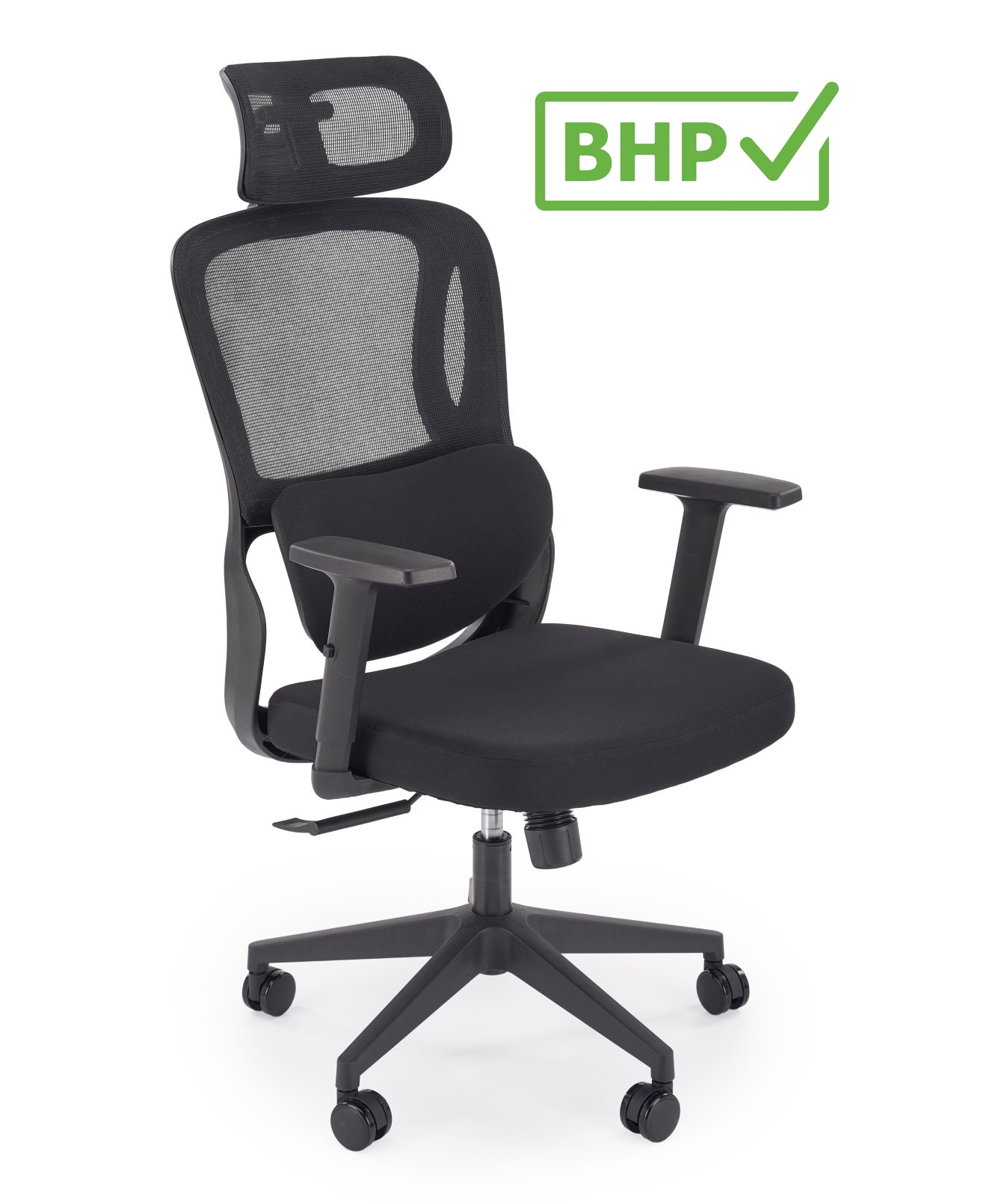 Fotel biurowy z regulacjami Mateus Halmar, zgodny z normą BHP
