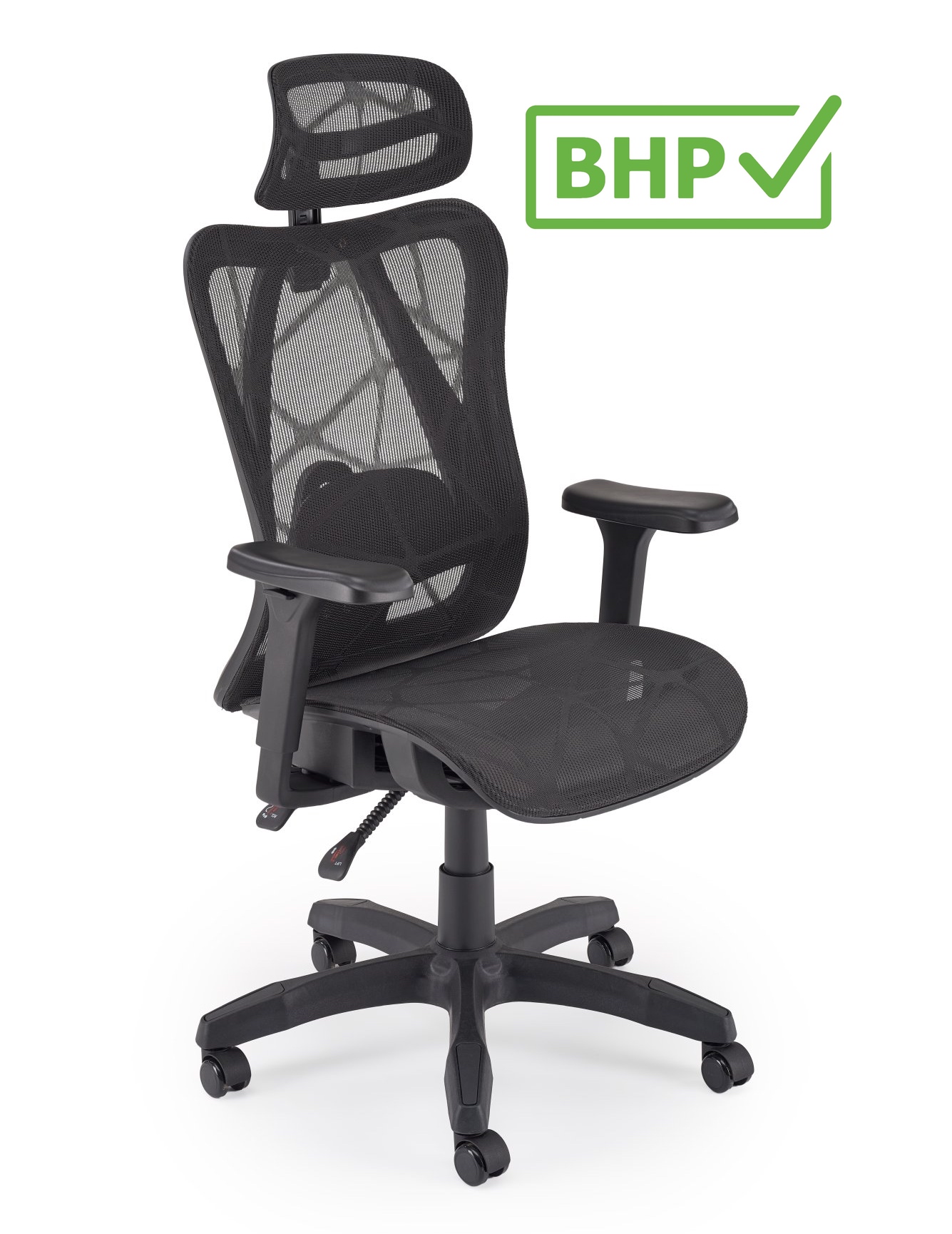 Fotel biurowy z regulacjami Xeron Halmar, zgodny z normą BHP