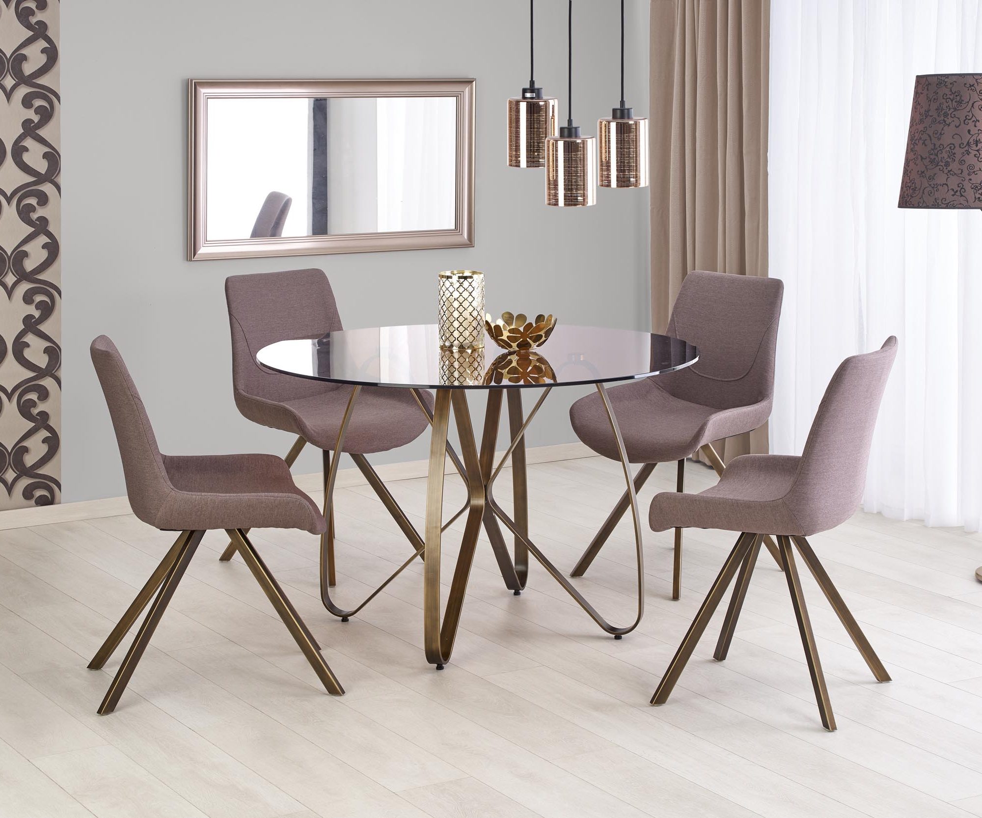 Designerski stół z okrągłym blatem ze szkła Lungo