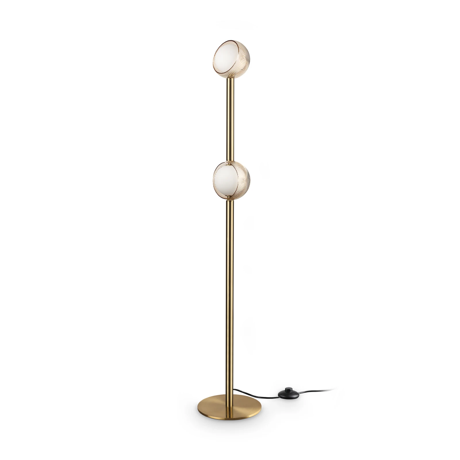 Lampa stojąca LED IDEAL LUX Bloom, wysokość 170 cm, mosiężna, 2-punktowa