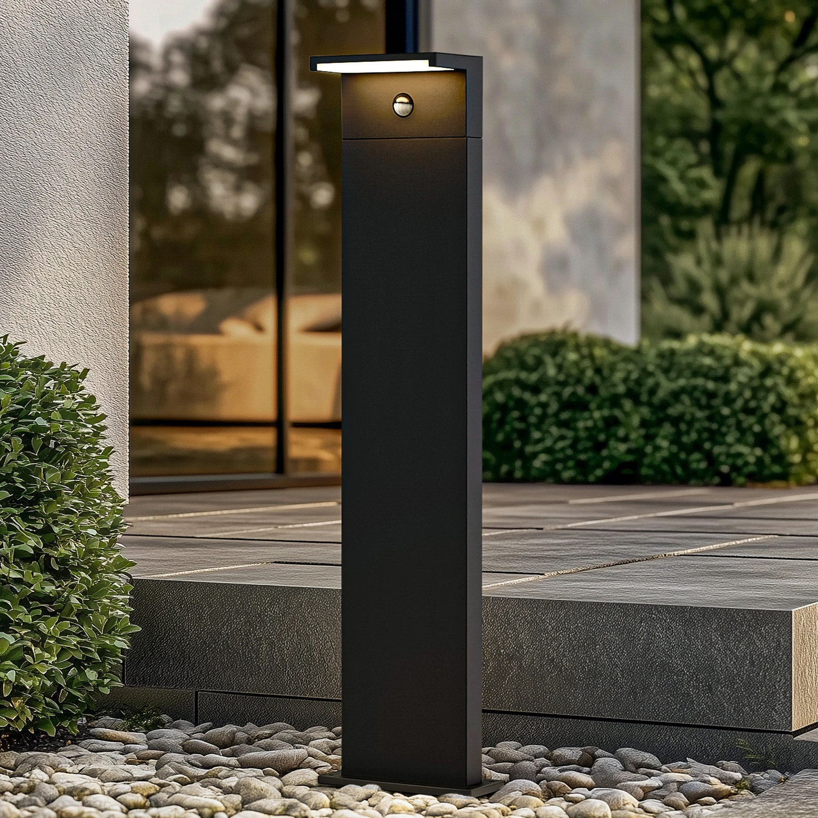 Arcchio słupek oświetleniowy LED Iberion, 90 cm, antracyt, czujnik
