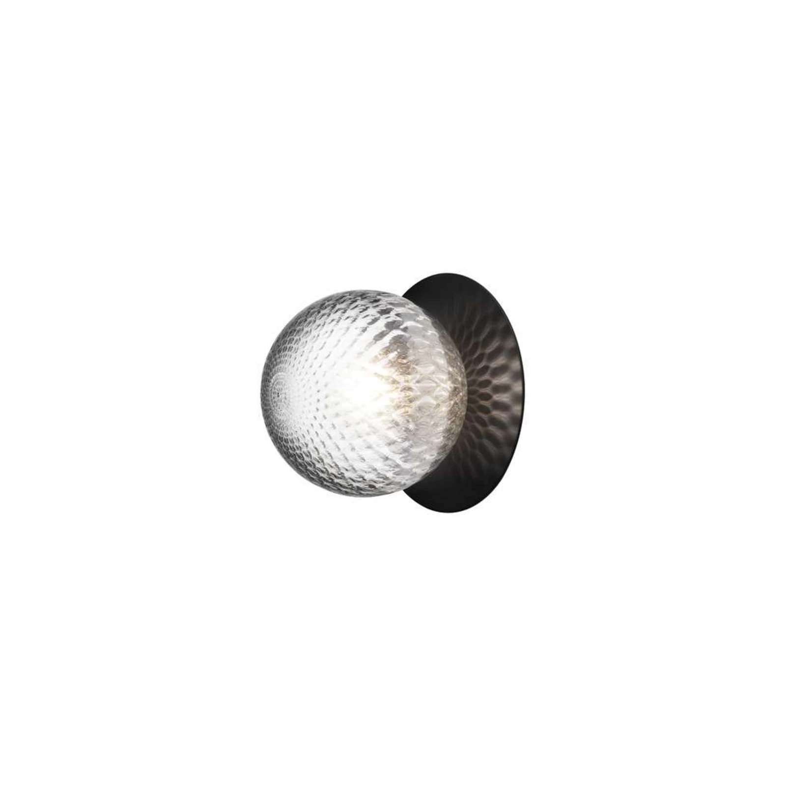Lampa ścienna Nuura Liila 1 IP44 Ø 16,5 cm, czarna/przezroczysta