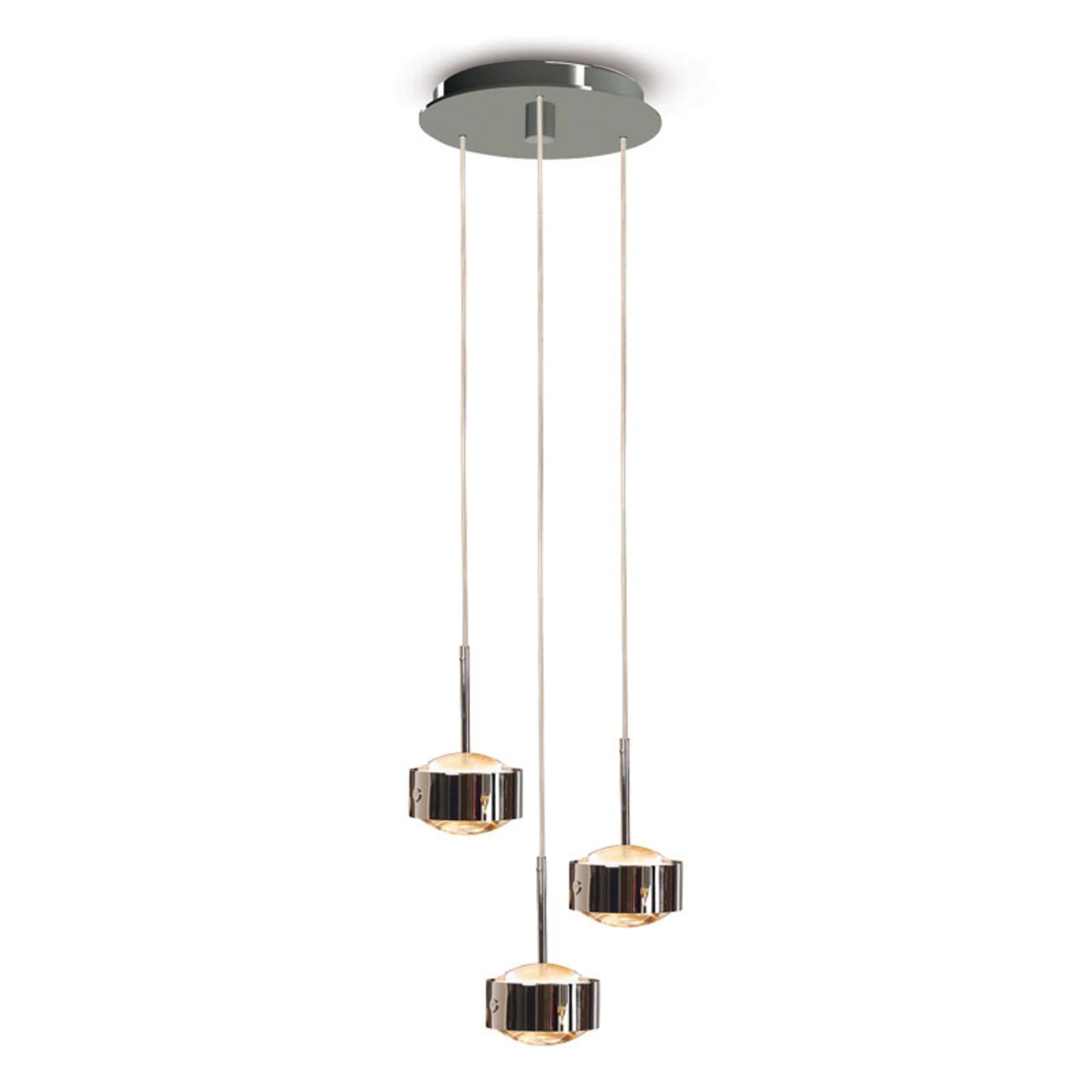 Lampa wisząca Puk Maxx Drop Trio, chrom, 3-punktowa G9