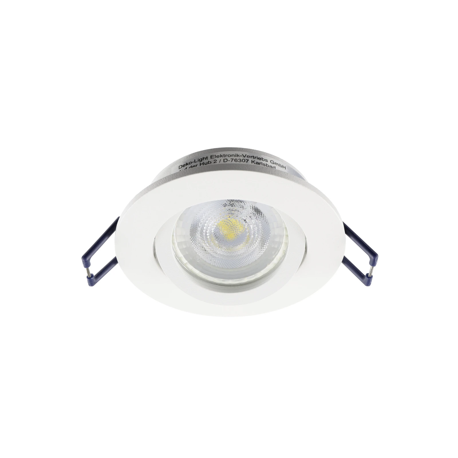 Wpuszczana lampa sufitowa Samsola, biała, Ø 8 cm, metalowa