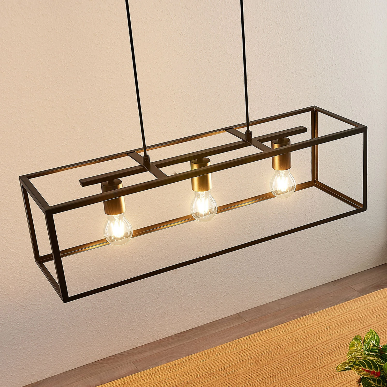 Lampa wisząca Lindby Emily, 72 cm, czarna, 3-punktowa, metalowa