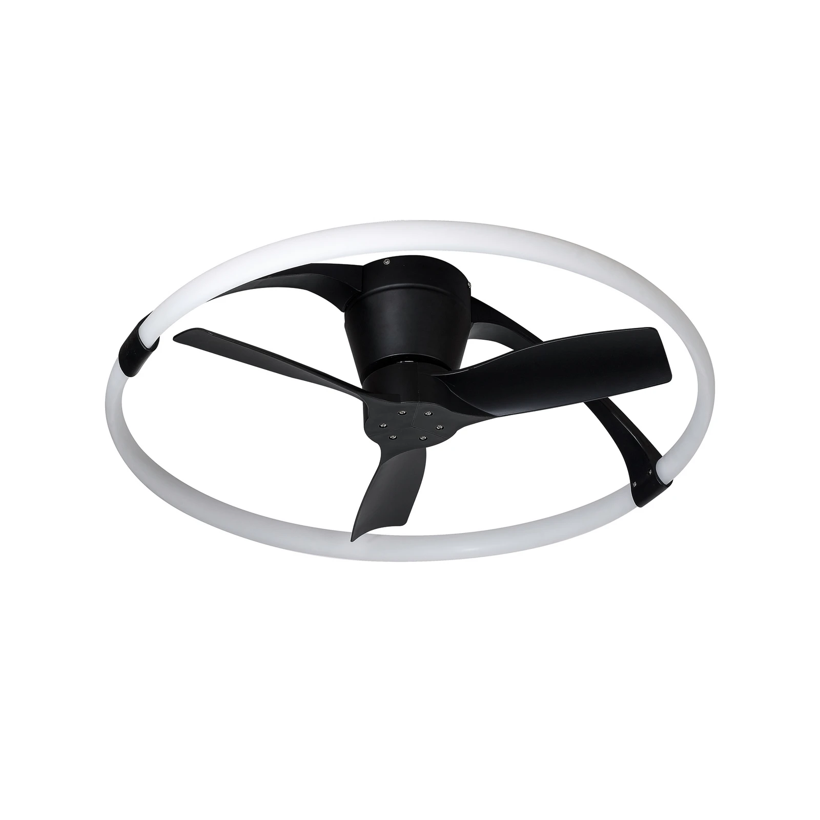 Wentylator sufitowy LED Nepal Mini, sterowanie przez aplikację, czarno-biały