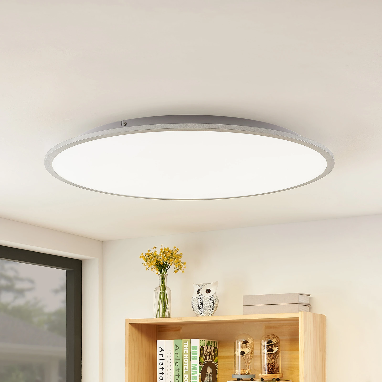 Lampa sufitowa LED Narima, 4000 K, Ø 80 cm, srebrny