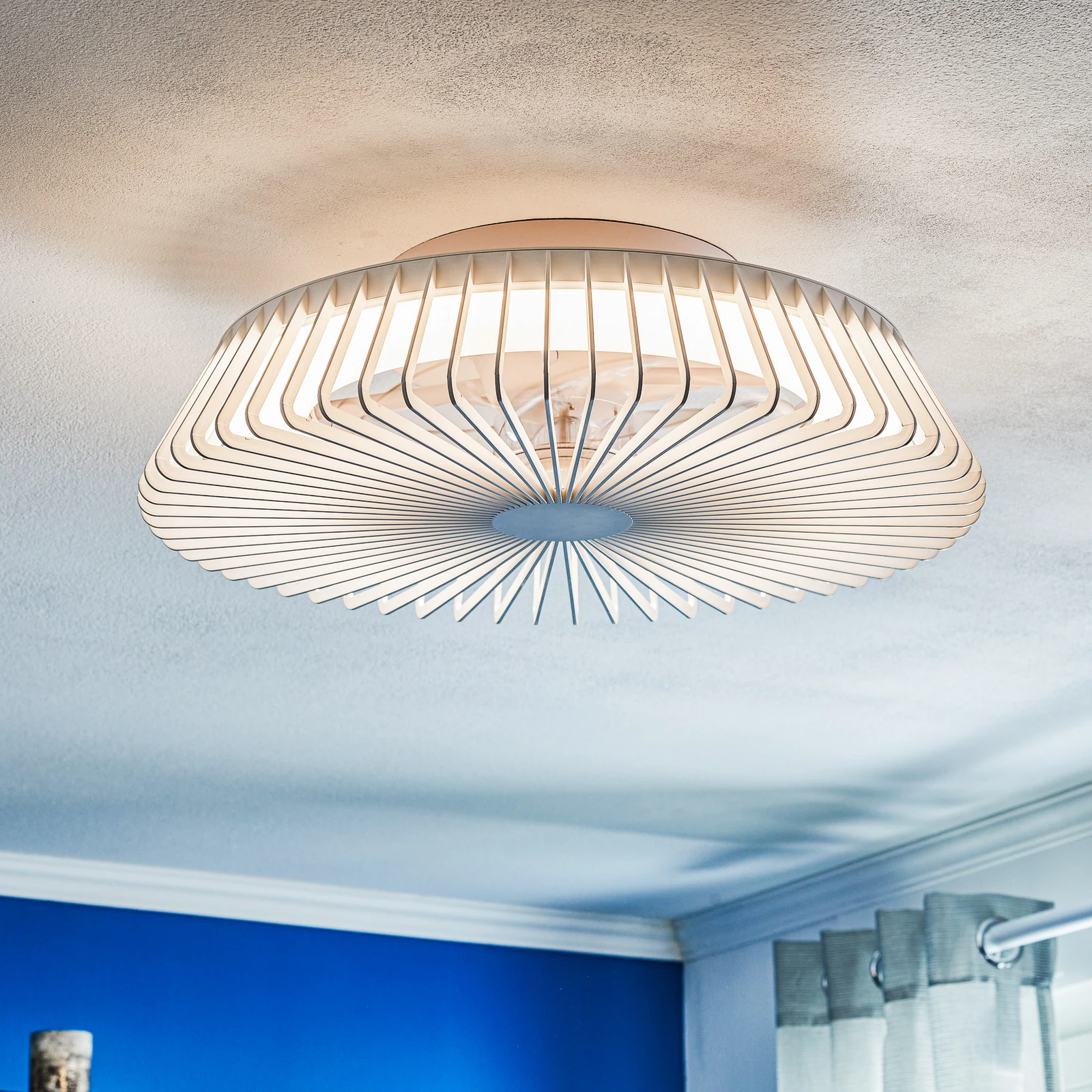 Inteligentny wentylator sufitowy LED Himalaya, biały, DC, cichy, 63 cm