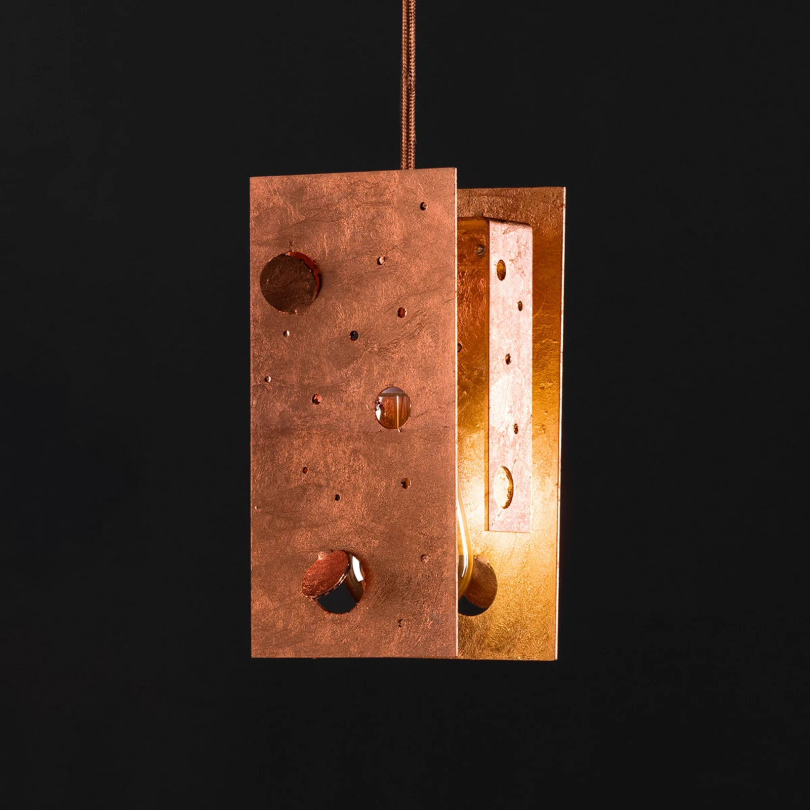 Knikerboker Buchi lampa wisząca 19x19x40cm miedź
