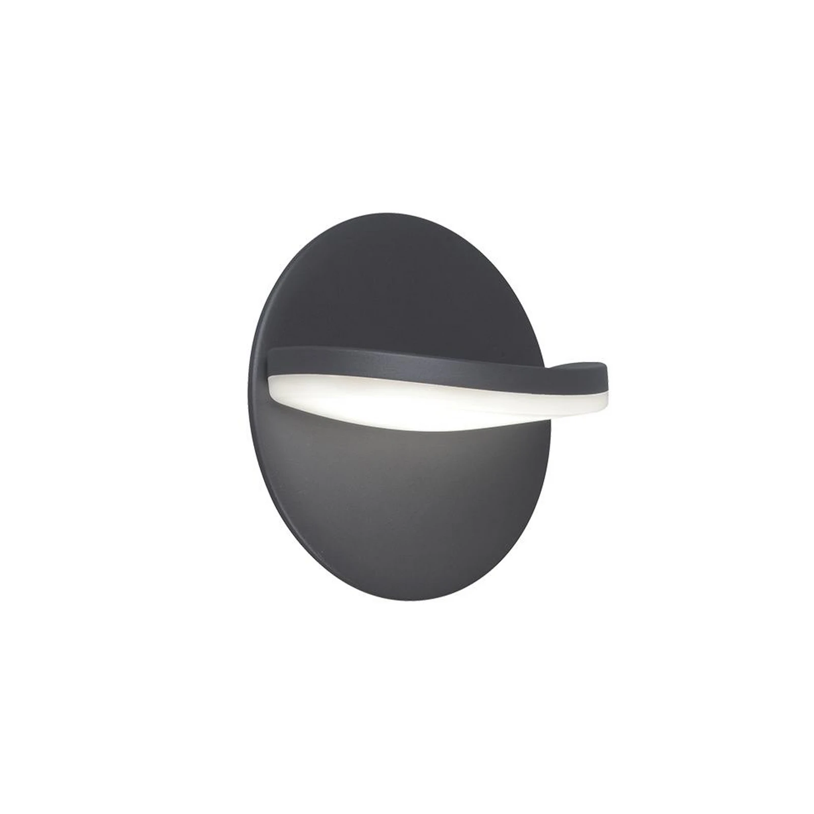 Kinkiet zewnętrzny LED Letty, ciemnoszary, Ø 18 cm, metal, IP65