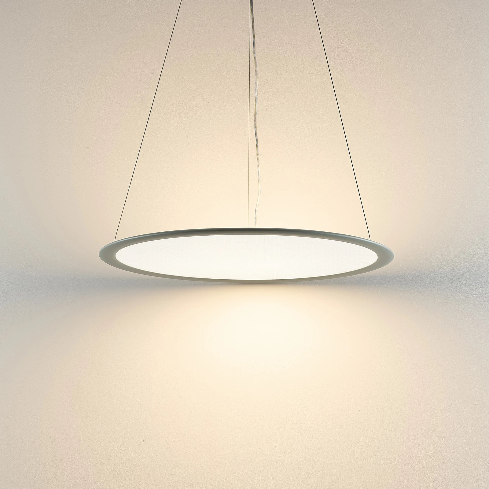 Lampa wisząca LED PANEL, szary, Ø 63 cm, metal, CCT, ściemniany, 50 W