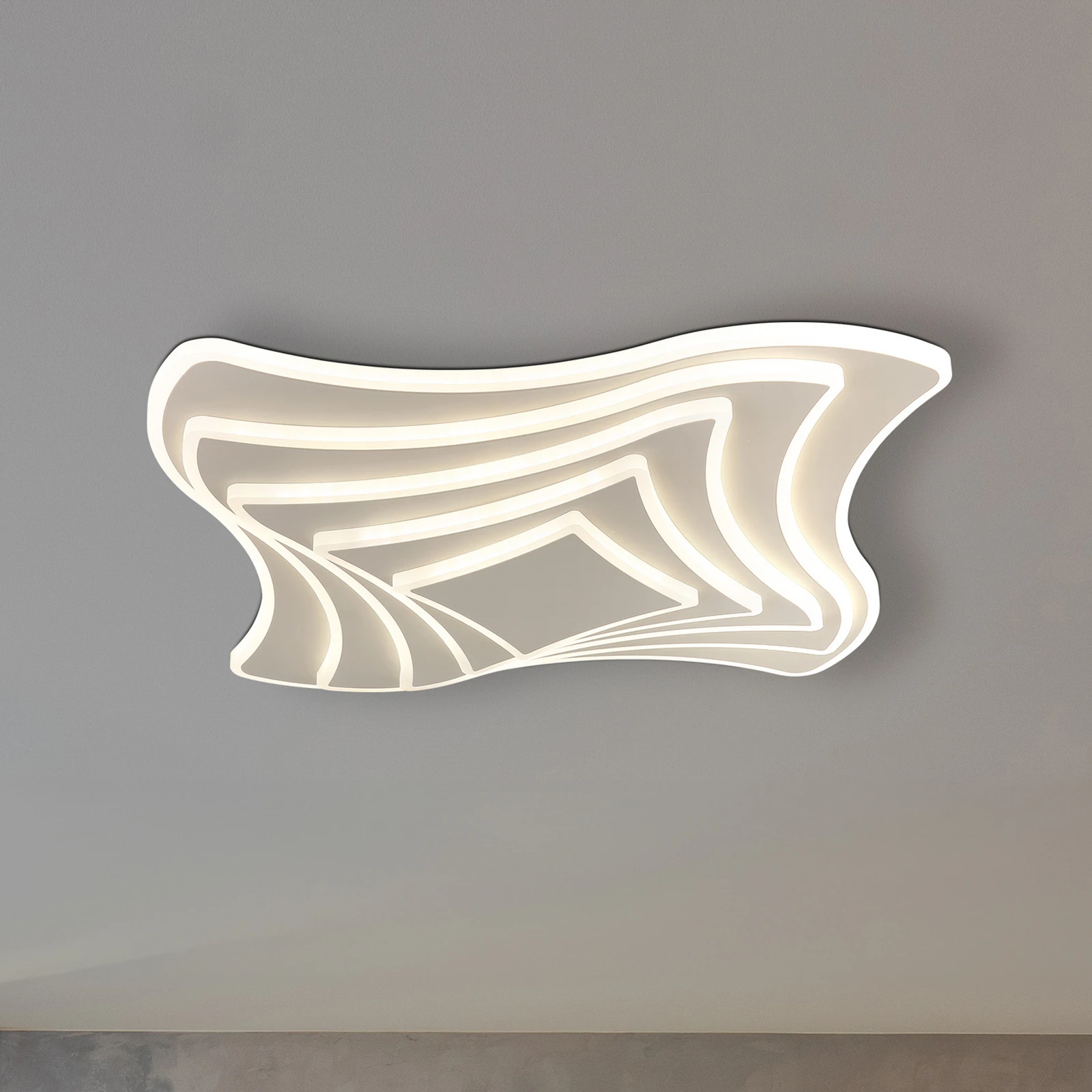 Lampa sufitowa LED Octavio, kolor piaskowy, metal, CCT, ściemniana