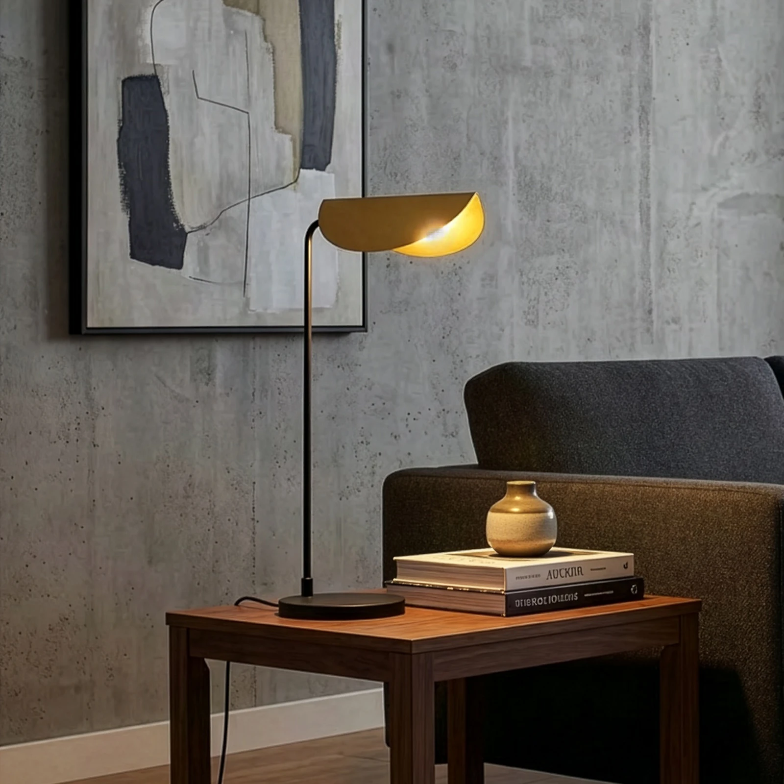 Lampa stołowa Corner, czarna/złota, wysokość 57 cm, E14