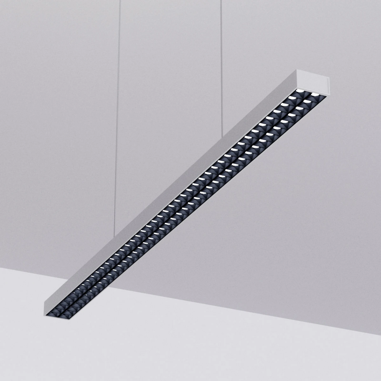 Arcchio lampa wisząca biurowa LED Jolinda, srebrna, 118cm, góra/dół
