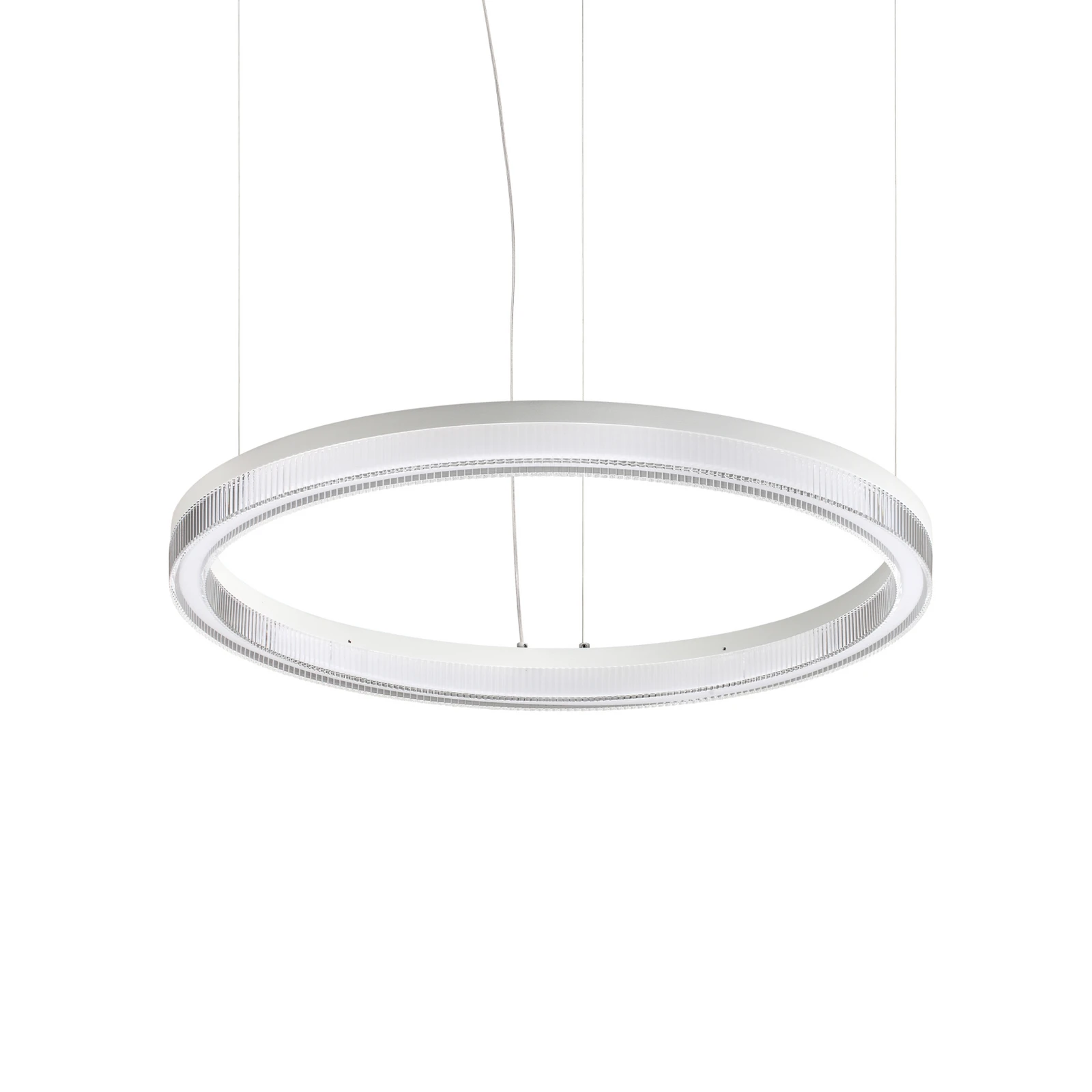 Żyrandol LED IDEAL LUX Crown, średnica 60 cm, biała, metalowa