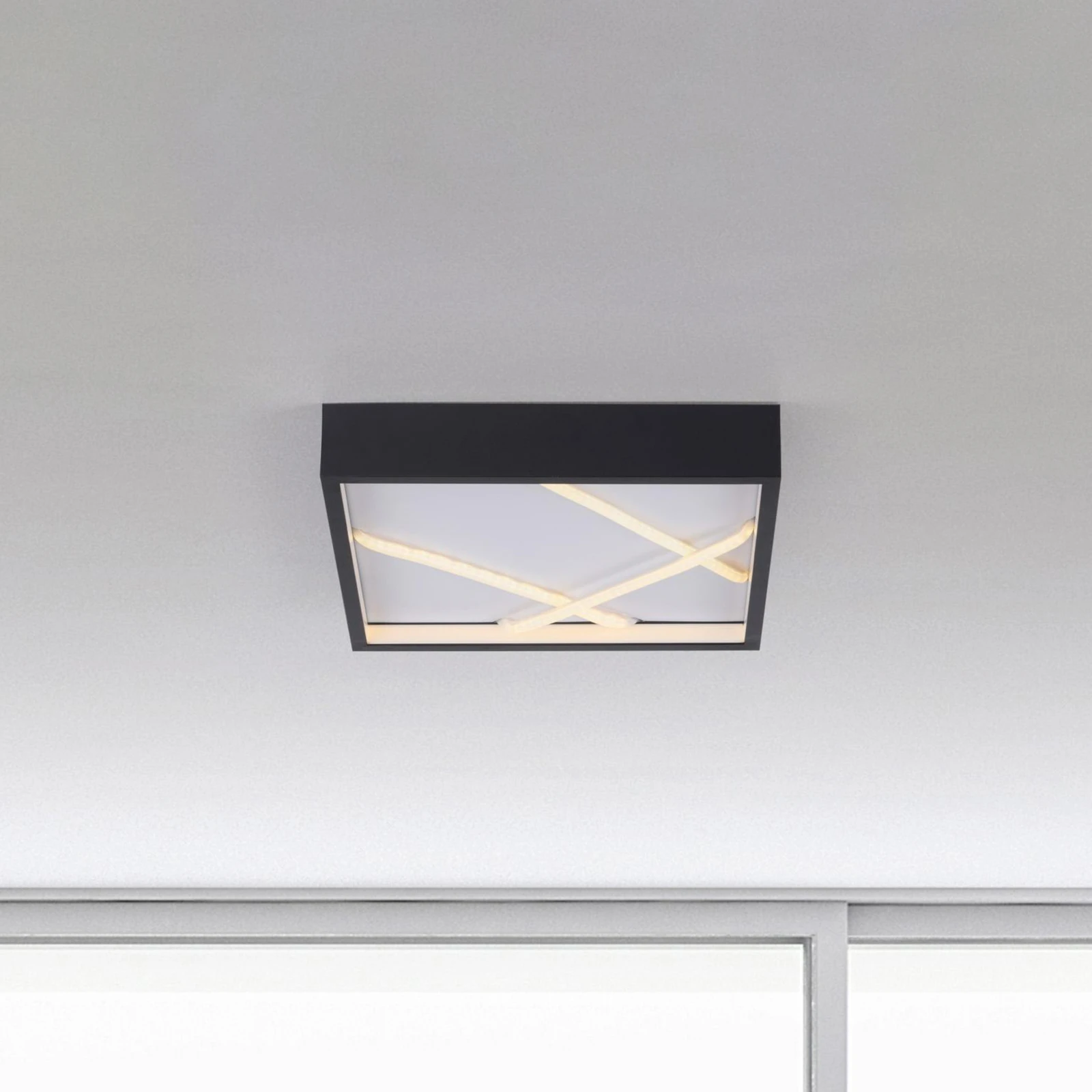 JUST LIGHT. lampa sufitowa LED Mikado, 30 x 30 cm, czarne