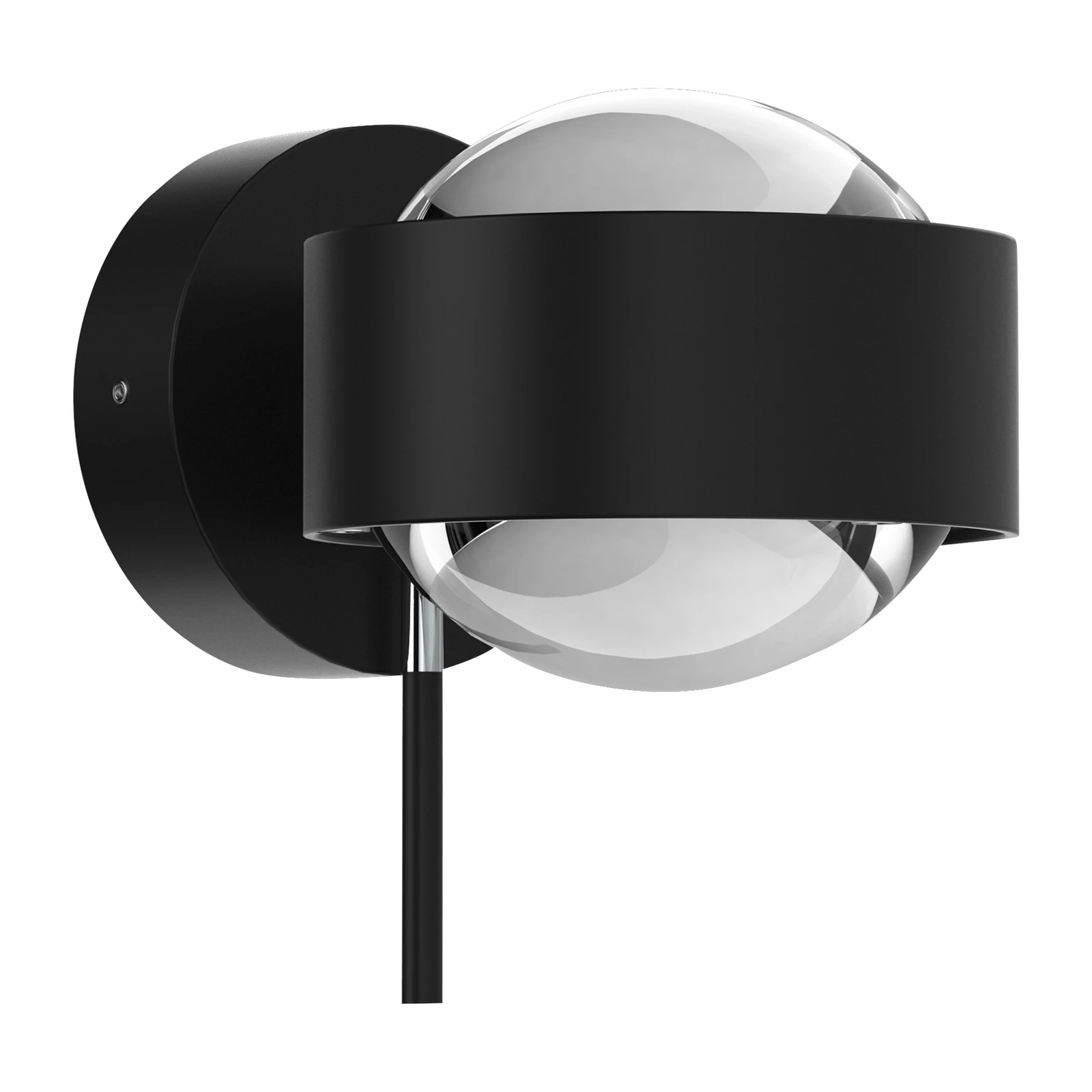 Puk Mini Wall+ Soczewki LED przezroczyste, czarny mat/chrom
