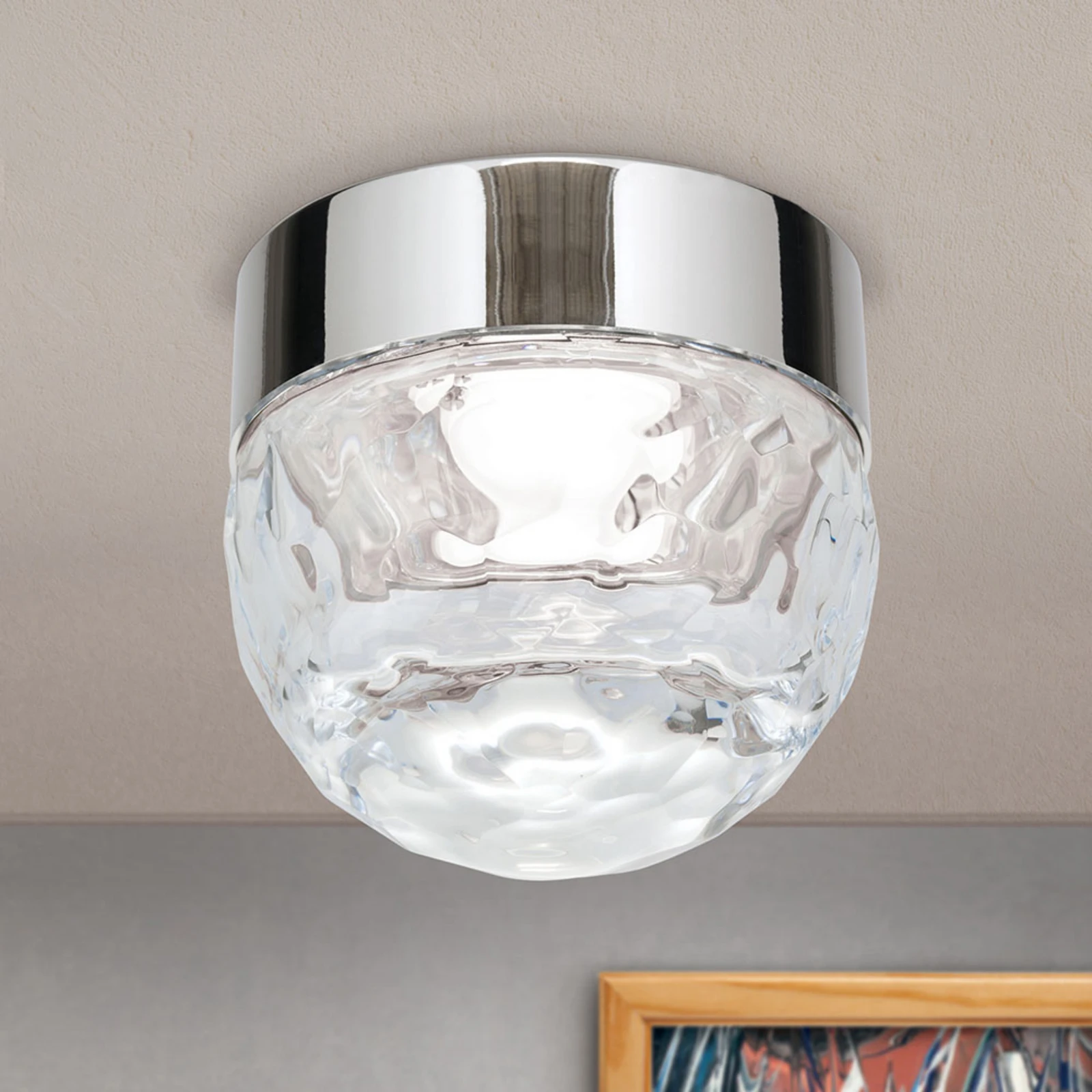 Lampa sufitowa LED Ball 1-pkt. nikiel, okrągła