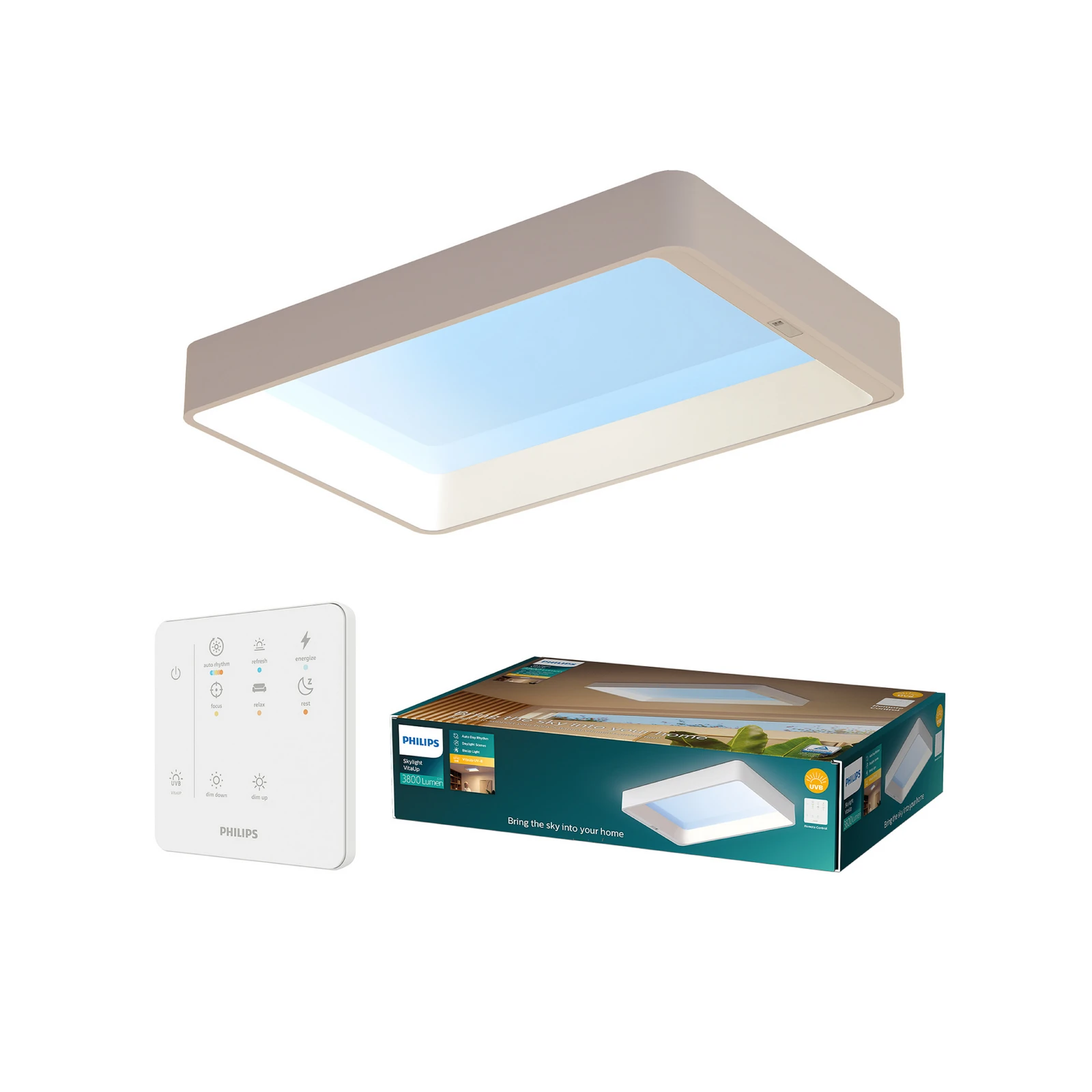 Lampa sufitowa Philips SKYLIGHT VITA UP, 68 x 45 cm, biała, CCT, IP44