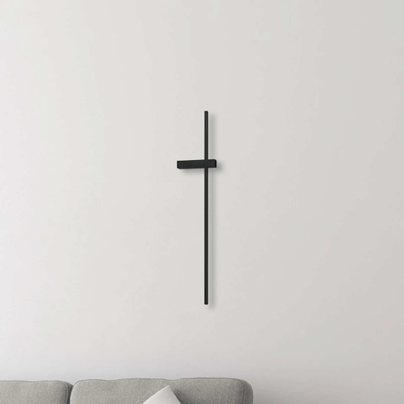 Kinkiet LED Vision, wysokość 90 cm, metal, czarny, 3000 K